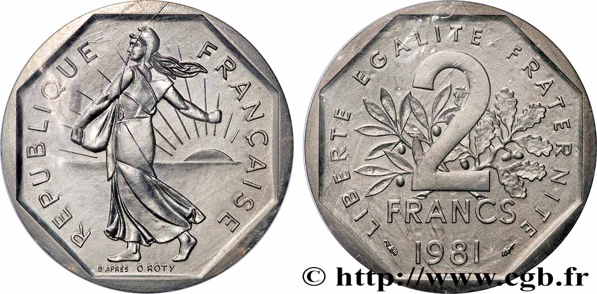 Piéfort Argent de 2 francs Semeuse 1981 Pessac GEM.123 P2 FDC