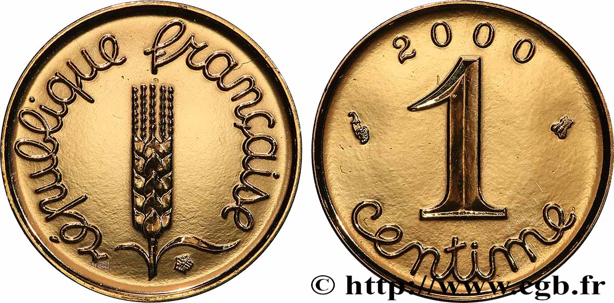 1 centime Épi Or, BU (Brillant Universel) 2000 F5.950 1 MS