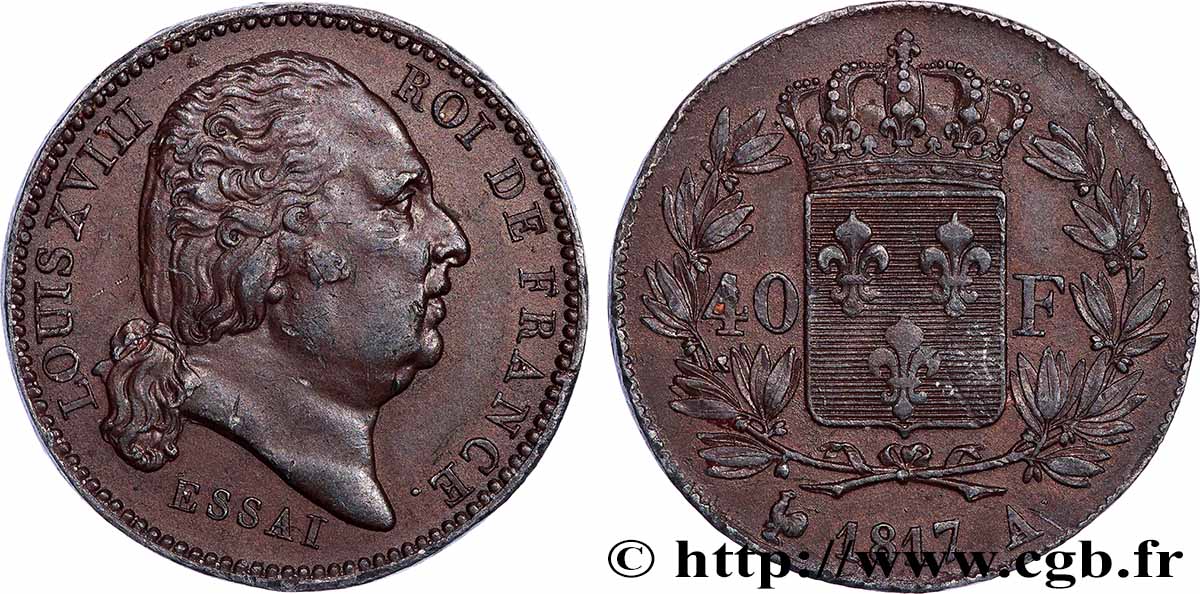 Reproduction fantaisiste en étain bronzé d’un Essai de Un Sou par Michaut 1817 Paris T.T.2004-2044 cop. SUP