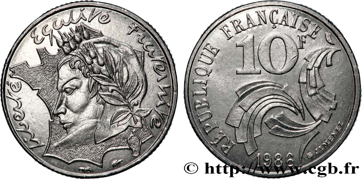 10 francs Jimenez 1986 F.373/2 EBC+