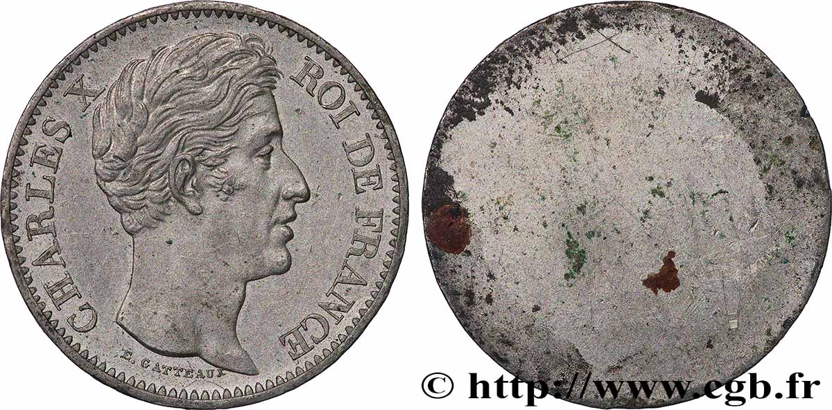 Épreuve uniface d’avers de 40 francs par Gatteaux n.d. Paris T.T.3057 1 SUP+