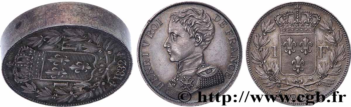 Piéfort au quadruple (ou double piéfort) du 1 franc 1832 T.T.4814 c.7 MS62