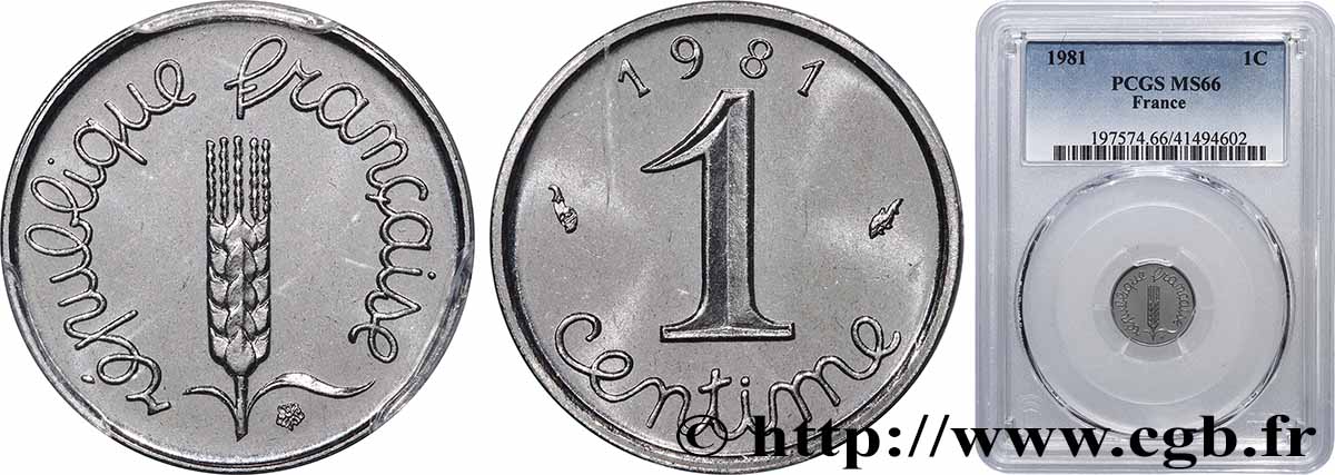 1 centime Épi 1981 Pessac F.106/38 FDC66 PCGS