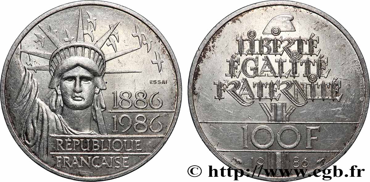 Essai de 100 francs Liberté (Statue de la) 1986 Pessac F.454/1 SPL