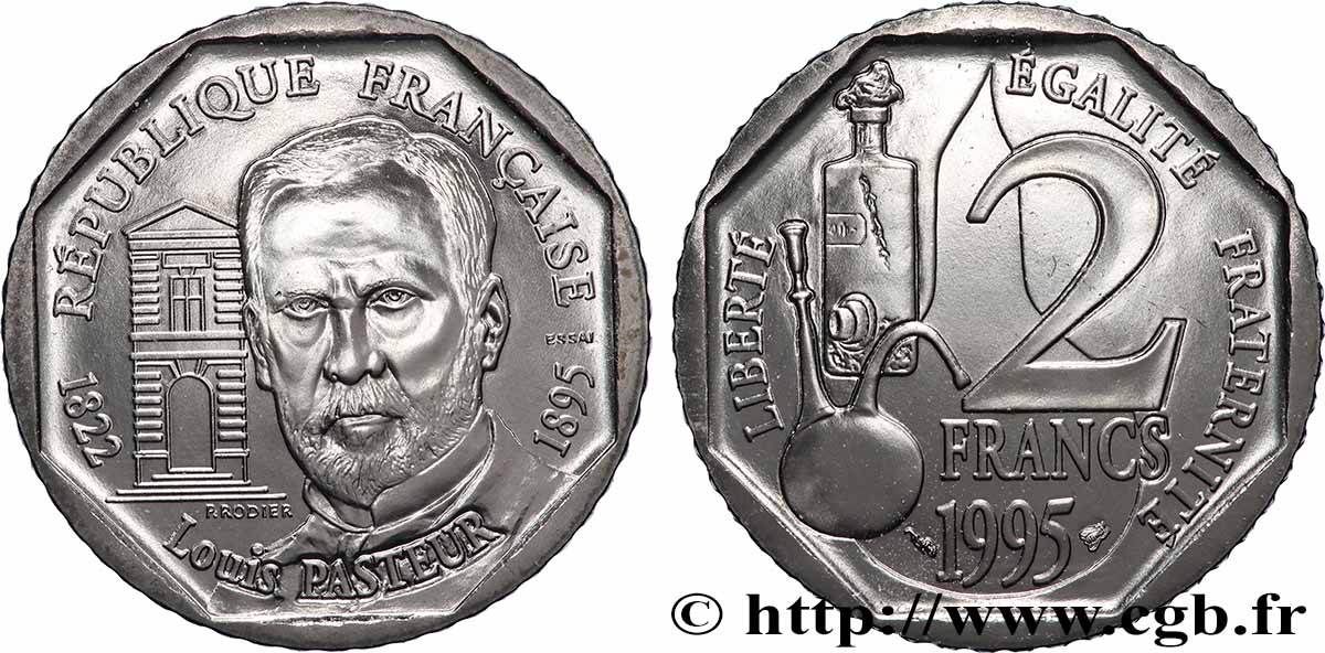 Essai de 2 francs Louis Pasteur 1995 Pessac F.274/1 MS