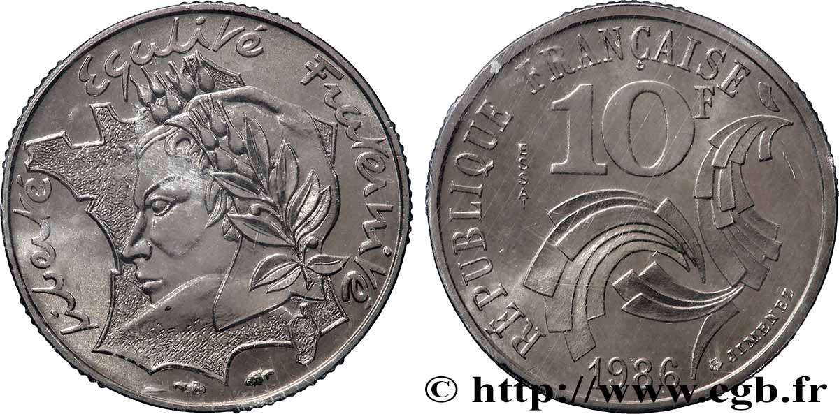 Essai de 10 francs Jimenez 1986 Pessac F.373/1 FDC