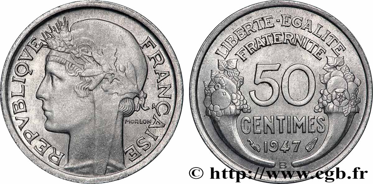 50 centimes Morlon, légère 1947 Beaumont-le-Roger F.194/11 fST63