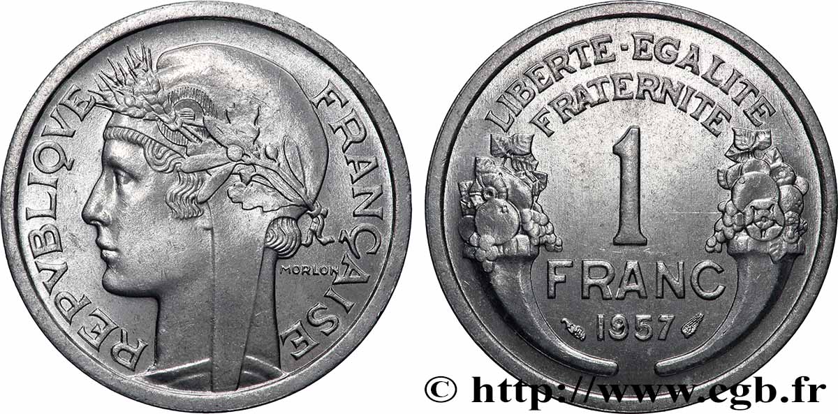 1 franc Morlon, légère 1957 F.221/19 fST64