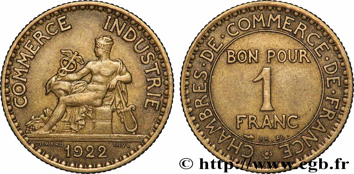 1 franc Chambres de Commerce 1922 Paris F.218/4 fVZ
