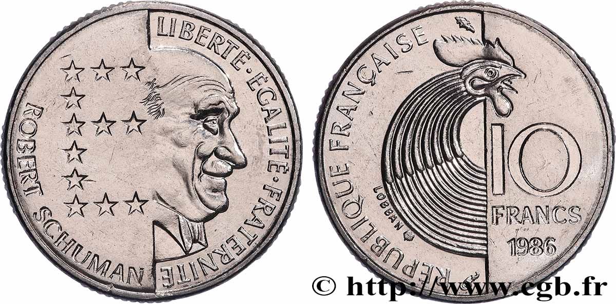 10 francs Robert Schuman 1986 Pessac F.374/2 fST