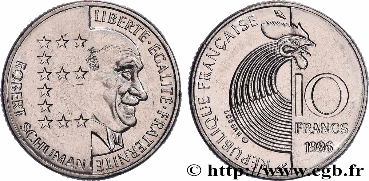 10 francs Robert Schuman 1986 Pessac F.374/2 fST