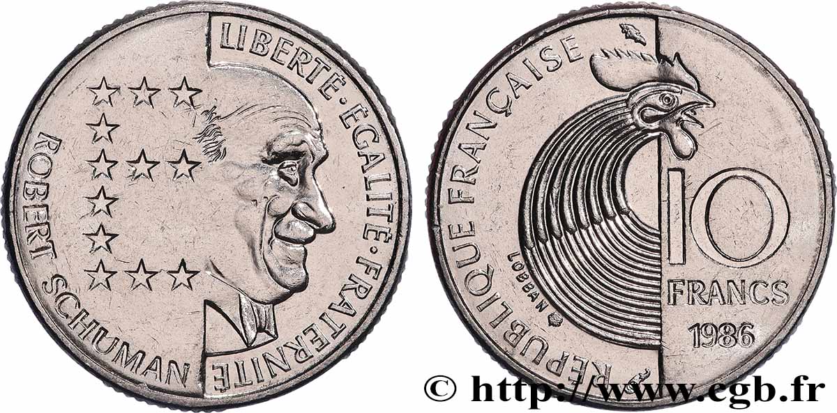 10 francs Robert Schuman 1986 Pessac F.374/2 fST