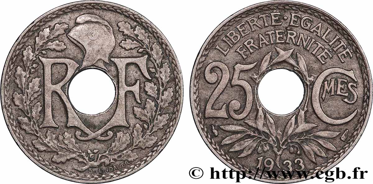 25 centimes Lindauer 1933 F.171/17 fVZ