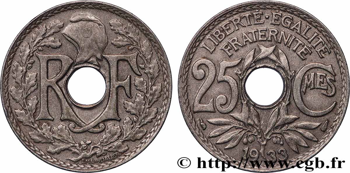 25 centimes Lindauer 1933 F.171/17 fVZ