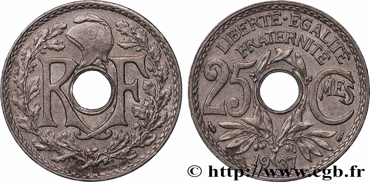 25 centimes Lindauer 1937 F.171/20 AU