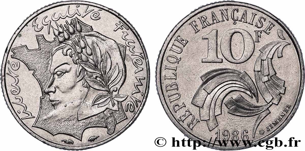 10 francs Jimenez 1986 F.373/2 MS