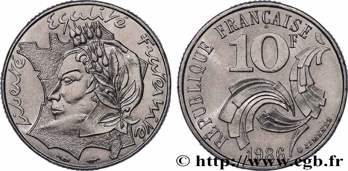 10 francs Jimenez 1986 F.373/2 VZ+