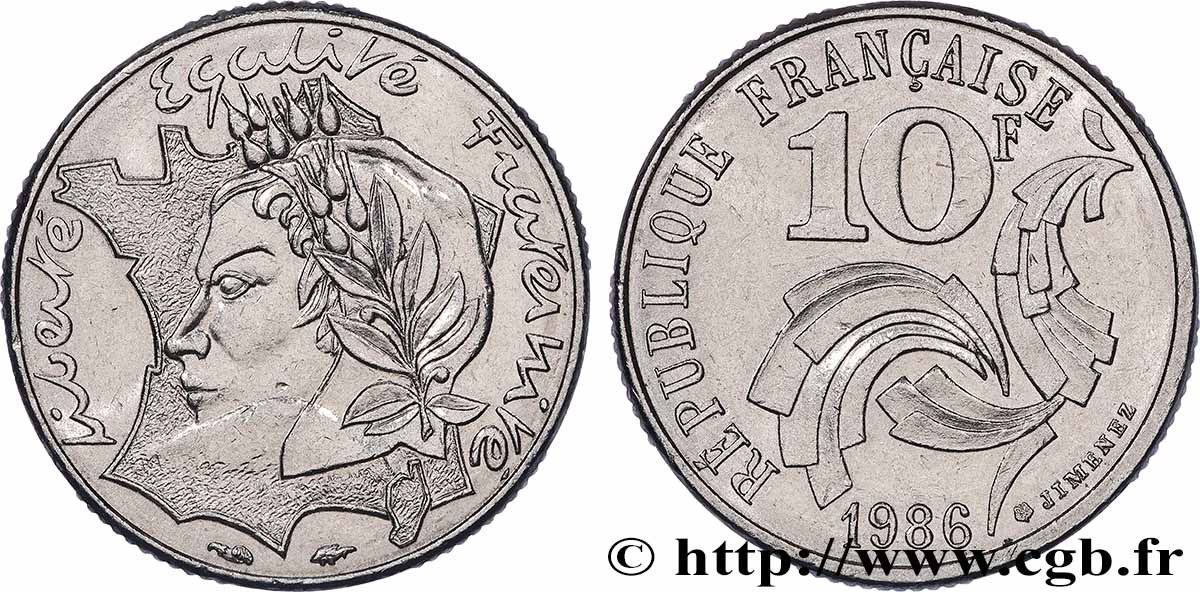 10 francs Jimenez 1986 F.373/2 VZ+