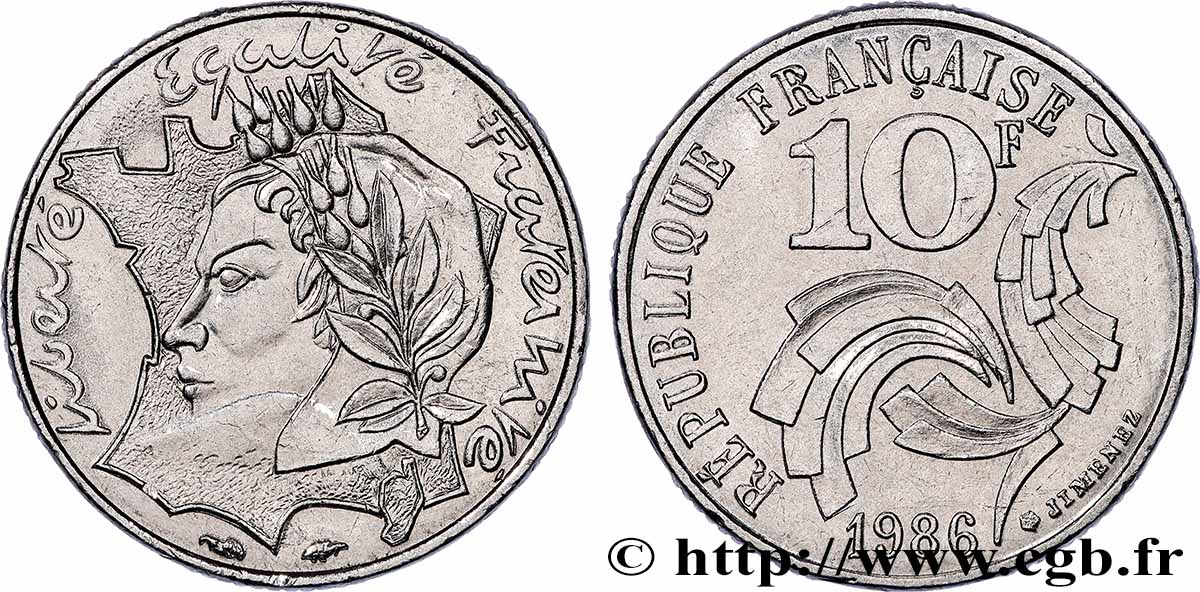 10 francs Jimenez 1986 F.373/2 VZ+