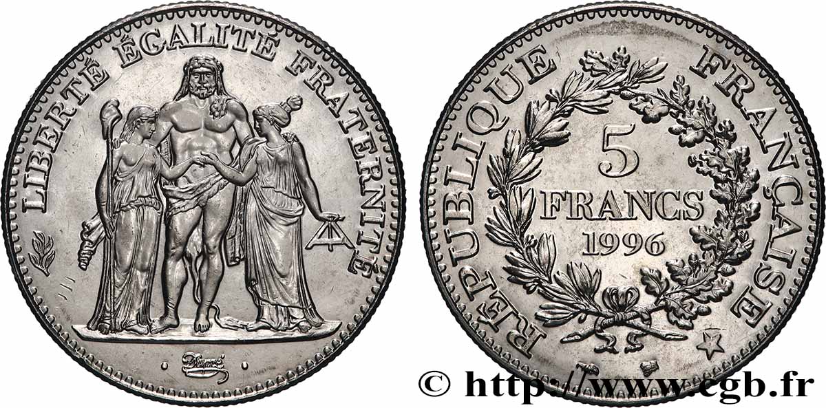 5 francs Hercule de Dupré 1996 F.346/2 SPL