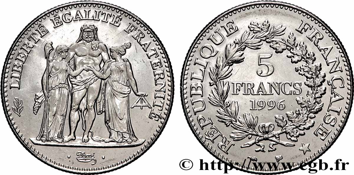 5 francs Hercule de Dupré 1996 F.346/2 MS