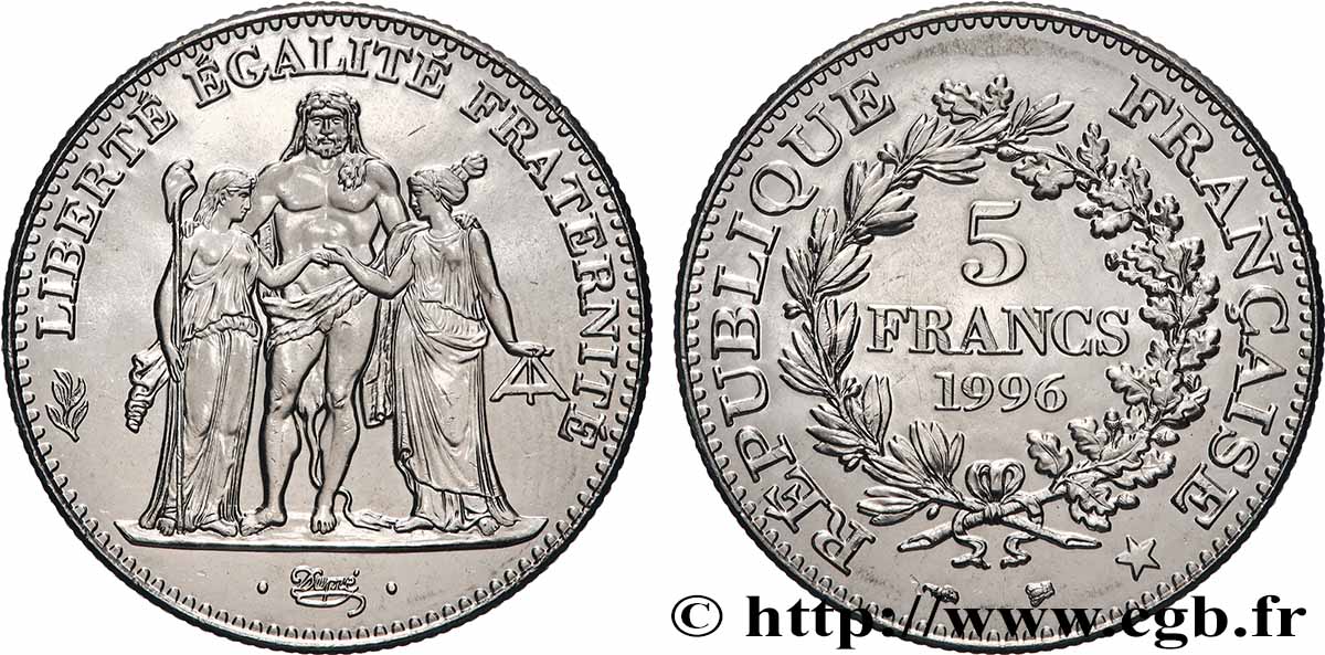 5 francs Hercule de Dupré 1996 F.346/2 MS