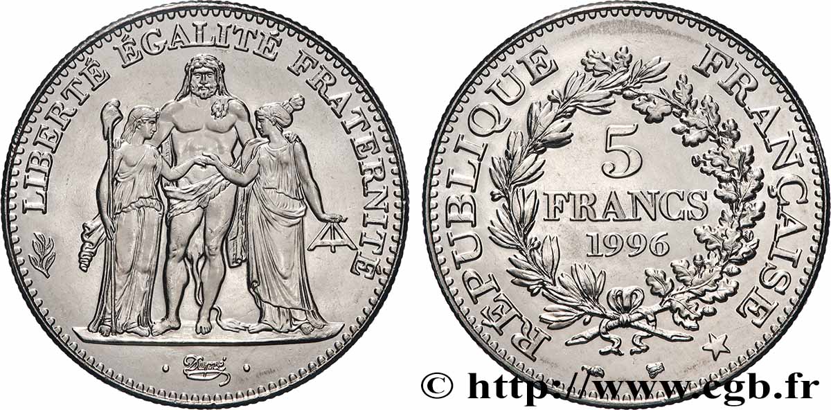 5 francs Hercule de Dupré 1996 F.346/2 fST