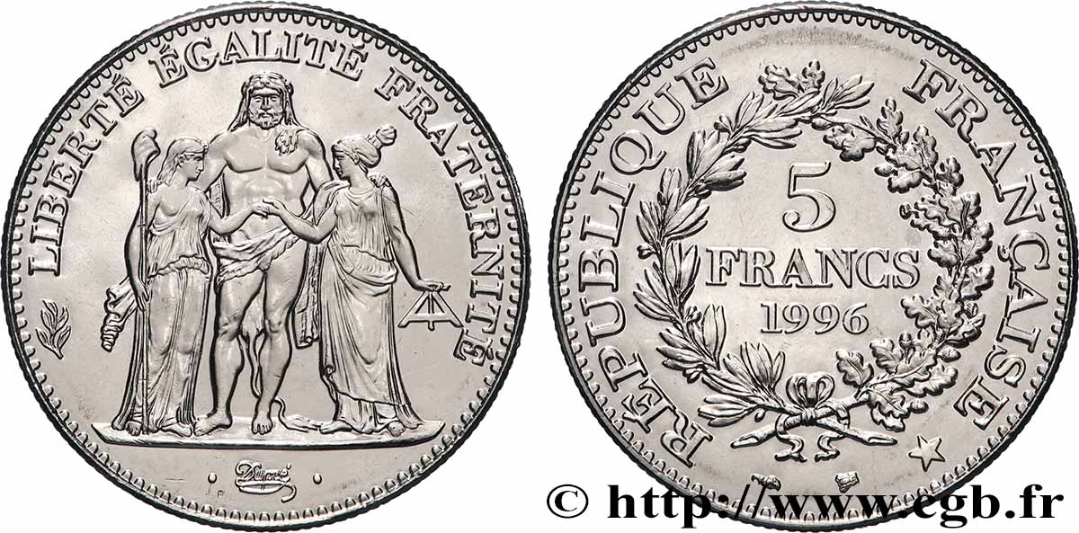 5 francs Hercule de Dupré 1996 F.346/2 fST