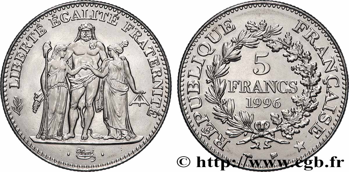 5 francs Hercule de Dupré 1996 F.346/2 MS