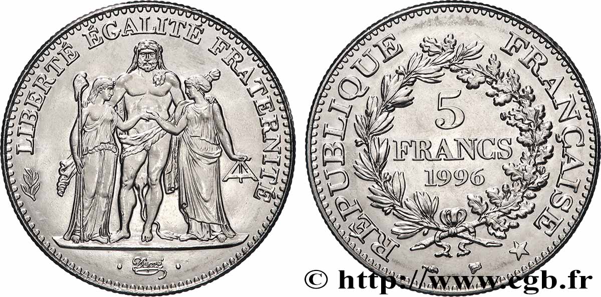 5 francs Hercule de Dupré 1996 F.346/2 fST