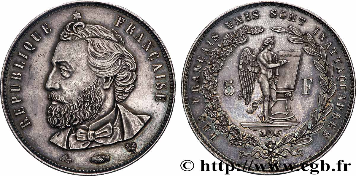 5 Francs Gambetta n.d. Bruxelles GEM.130 1 VZ+