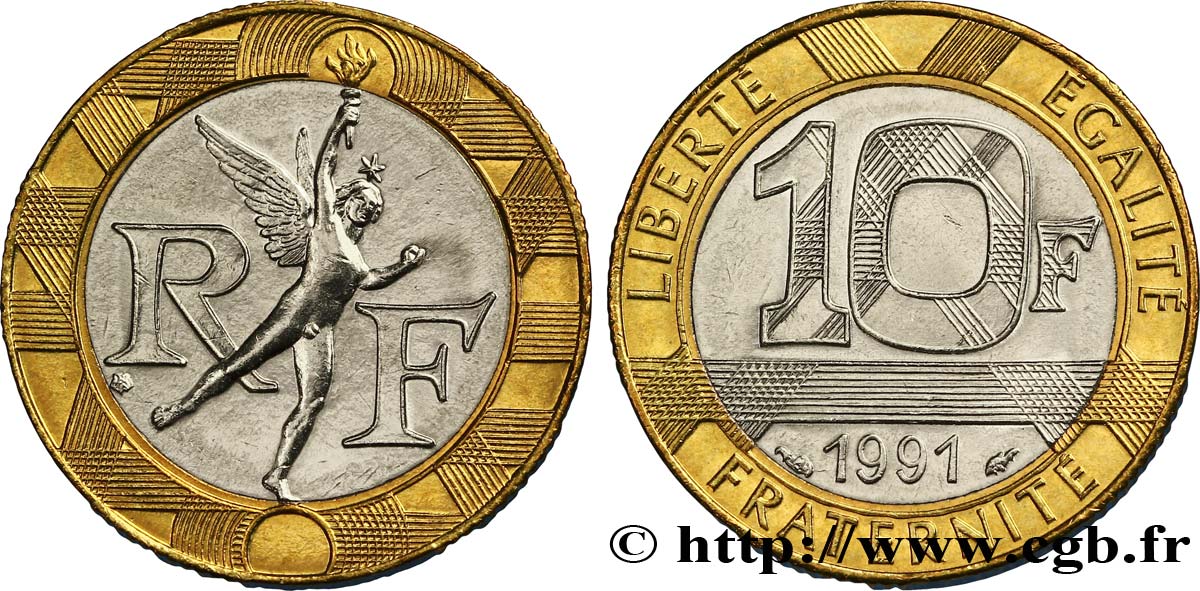10 francs Génie de la Bastille 1991 Pessac F.375/6 SUP58 