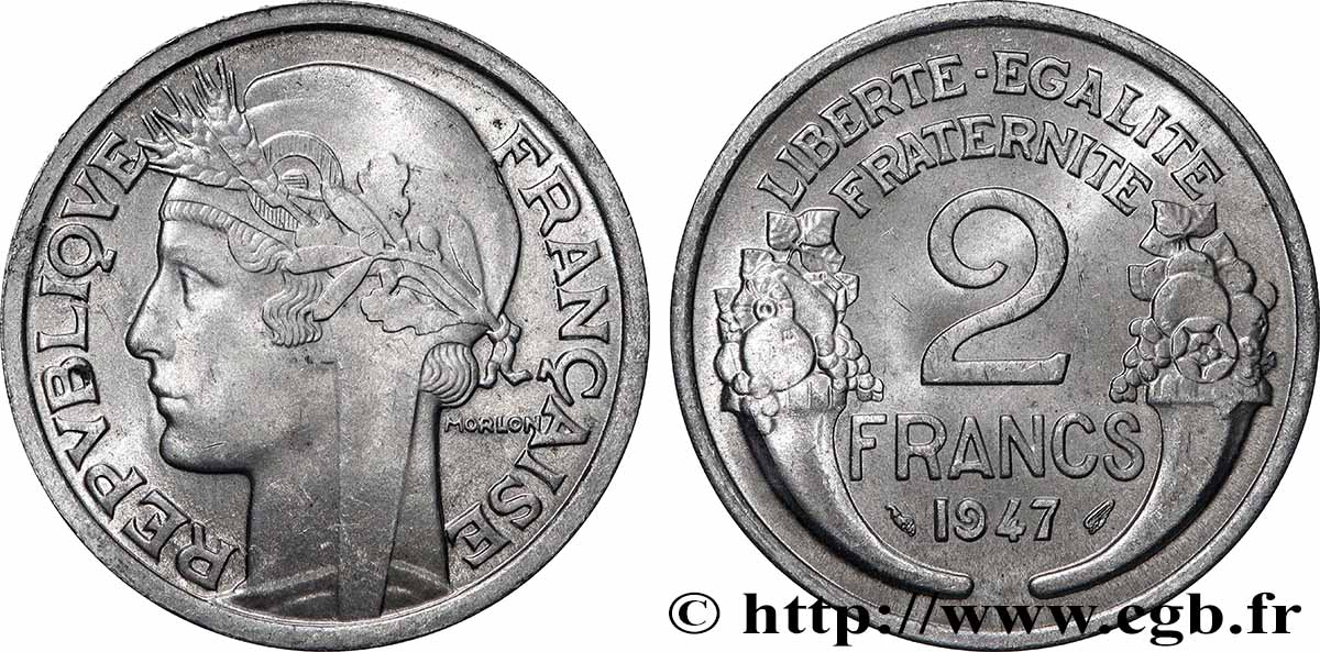 2 francs Morlon, aluminium 1947 F.269/10 MS