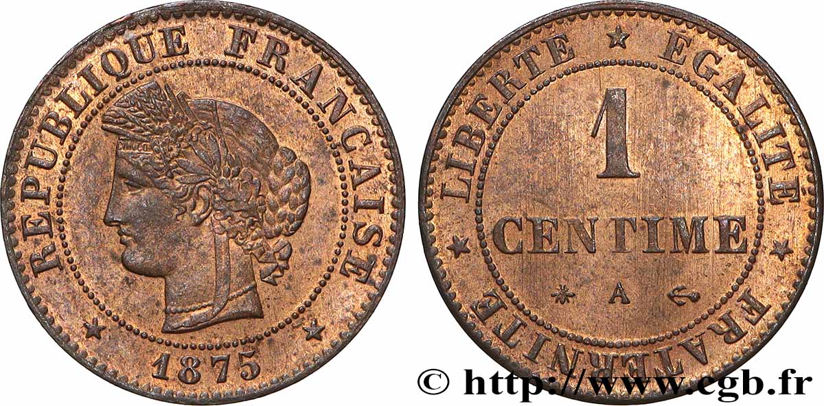 1 centime Cérès 1875 Paris F.104/4 SPL63
