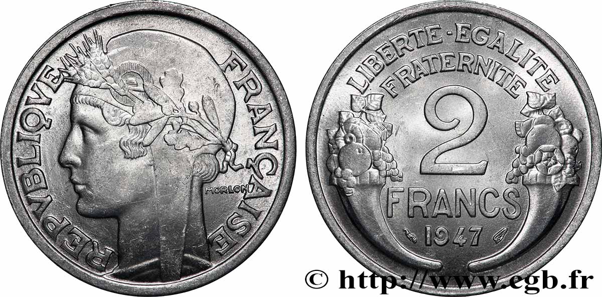 2 francs Morlon, aluminium 1947 F.269/10 MS