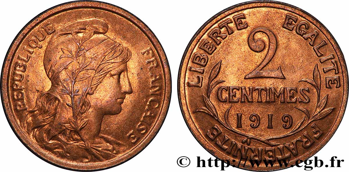 2 centimes Daniel-Dupuis 1919 Paris F.110/19 MS63