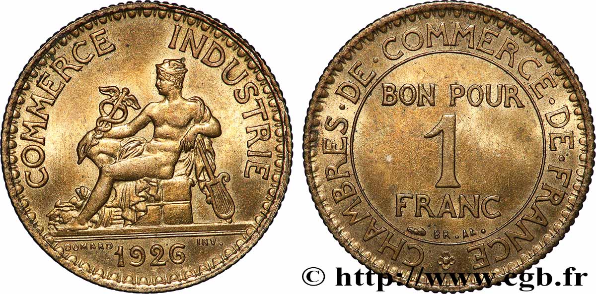1 franc Chambres de Commerce 1926 Paris F.218/8 AU