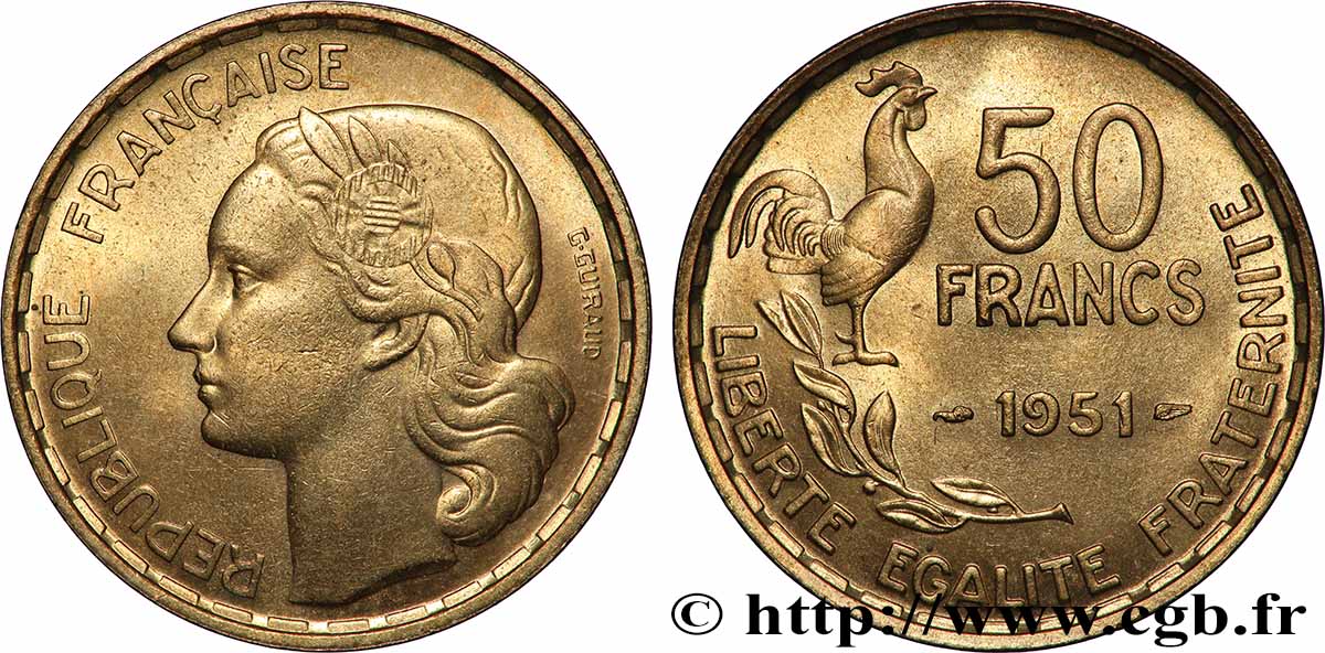 50 francs Guiraud 1951 F.425/5 MS64