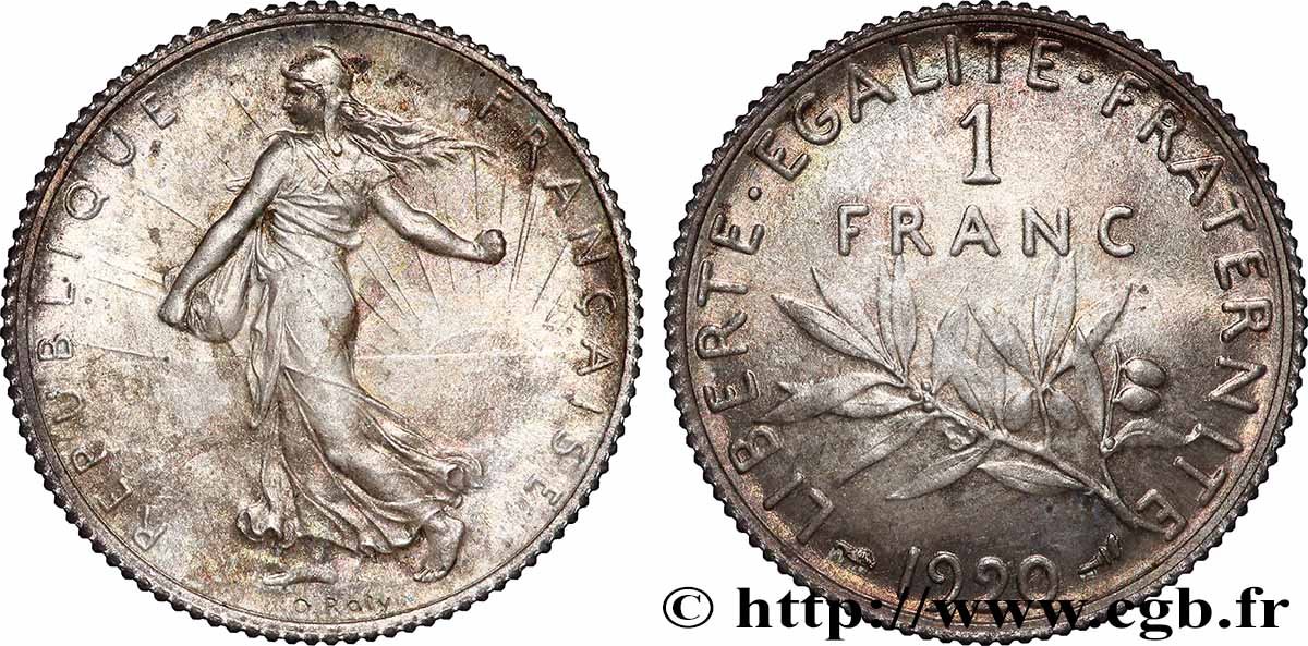 1 franc Semeuse 1920 Paris F.217/26 MS64