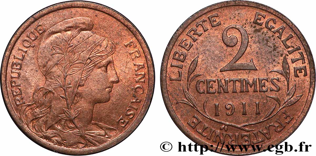 2 centimes Daniel-Dupuis 1911 Paris F.110/14 MS60