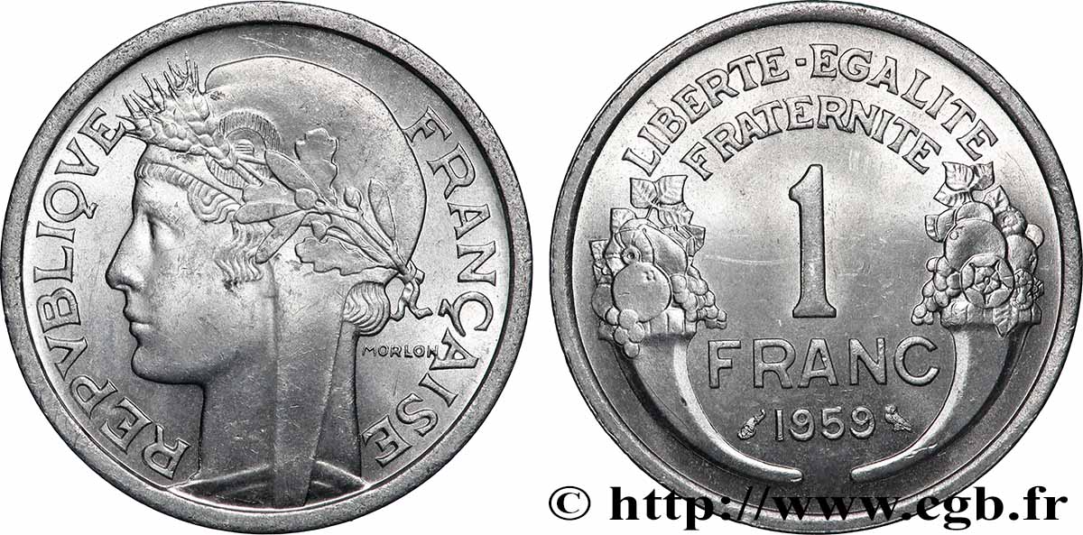 1 franc Morlon, légère 1959 F.221/23 SPL63