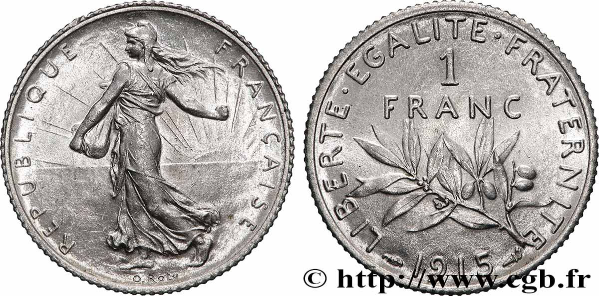 1 franc Semeuse 1915 Paris F.217/21 fST64