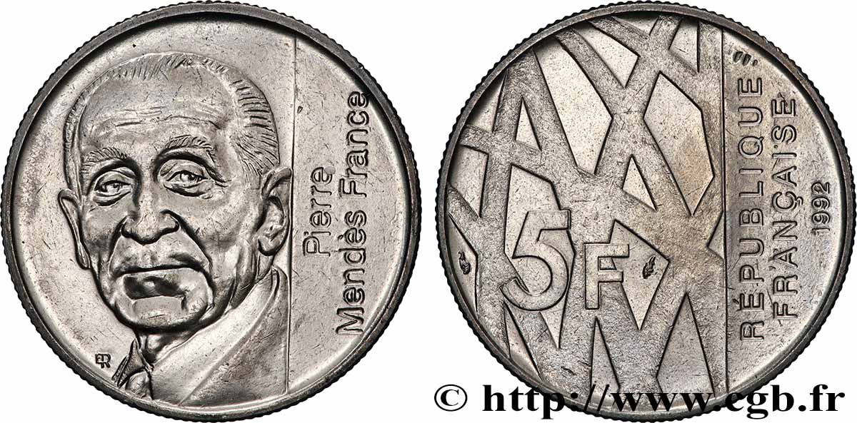 5 francs Mendès-France 1992 F.343/2 MS