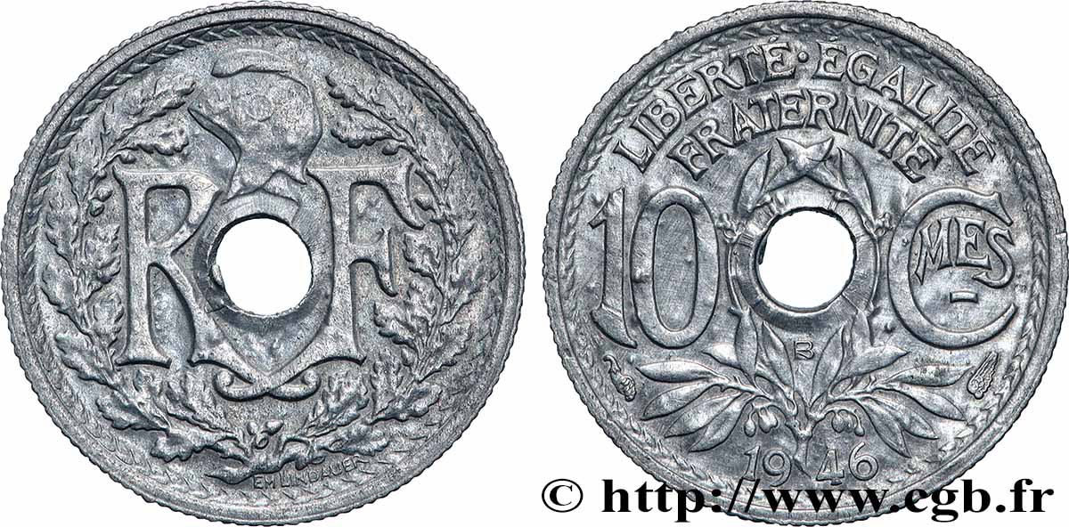 10 centimes Lindauer, petit module 1946 Beaumont-Le-Roger F.143/5 SUP