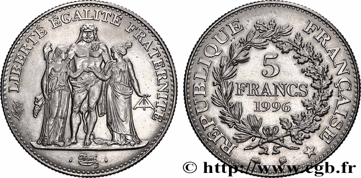 5 francs Hercule de Dupré 1996 F.346/2 SPL+