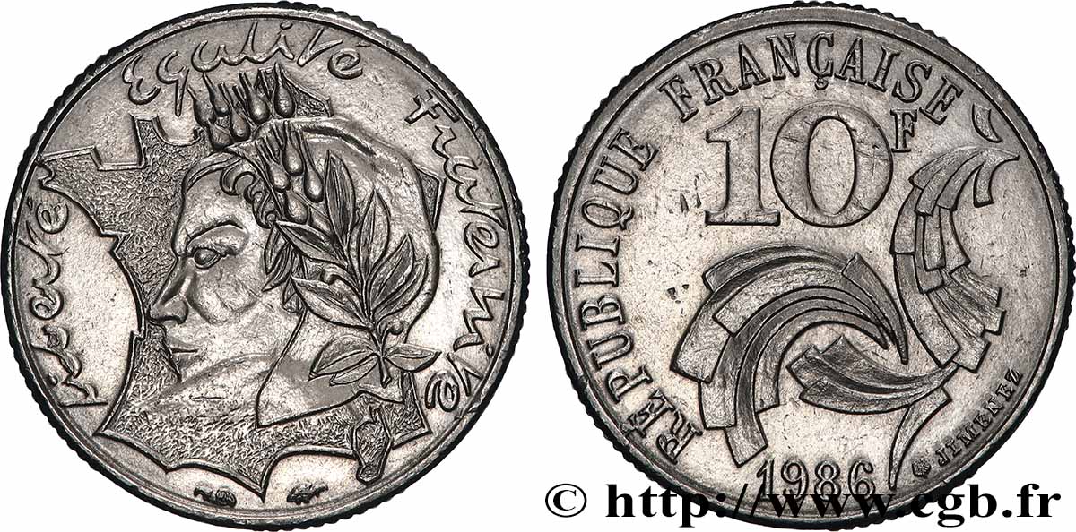 10 francs Jimenez 1986 F.373/3 VZ