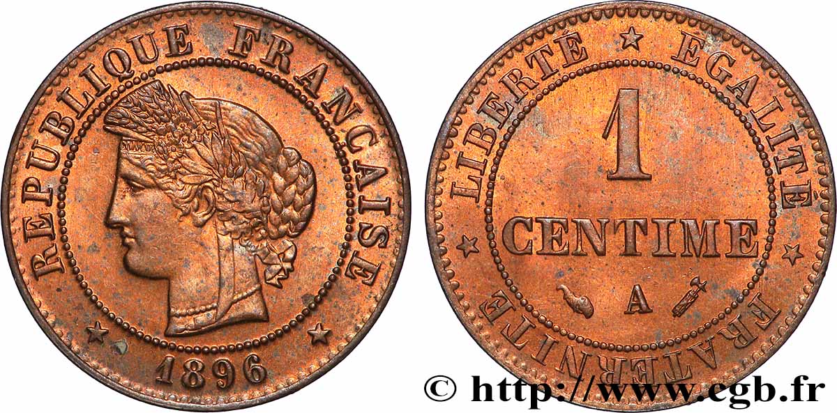 1 centime Cérès 1896 Paris F.104/23 MS