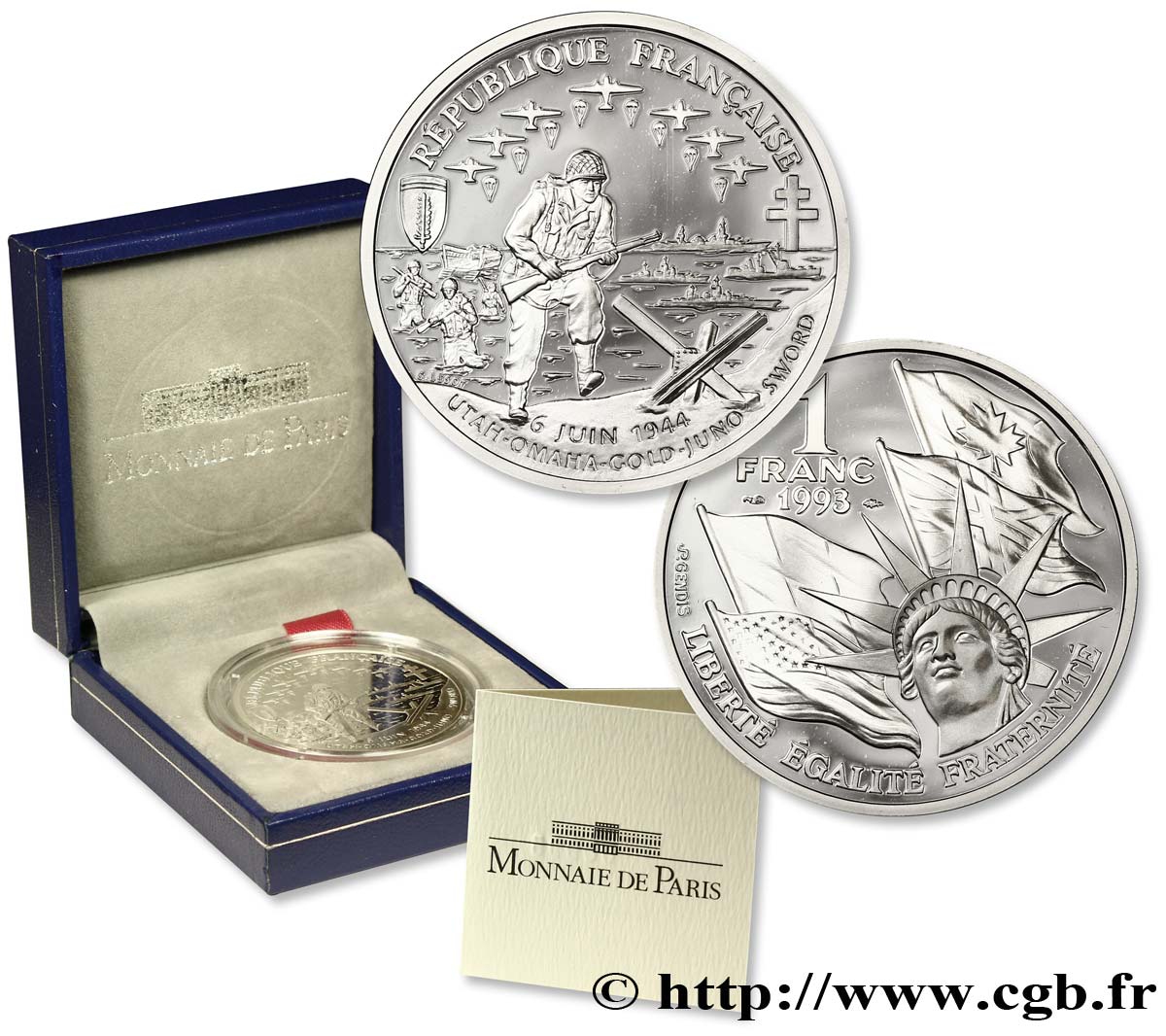 Belle Épreuve 1 franc - Débarquement 1993 Paris F.1002 2 FDC70
