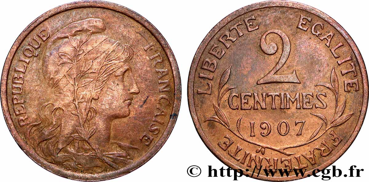 2 centimes Daniel-Dupuis 1907 Paris F.110/10 TB+