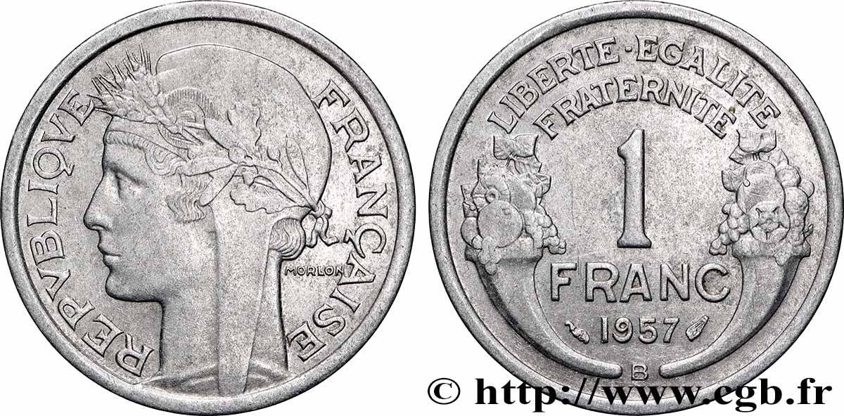 1 franc Morlon, légère 1957 Beaumont-Le-Roger F.221/20 MS